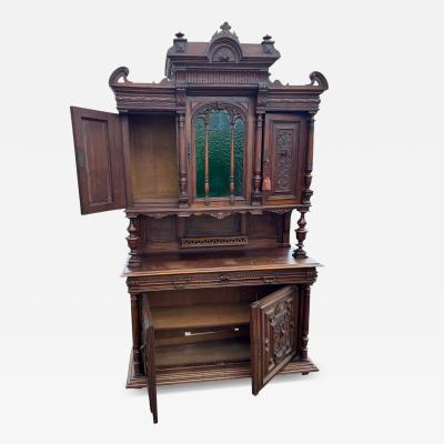19th Century European Walnut High Relief Carved Renaissance Revival Sideboard