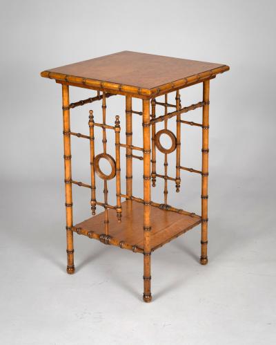 19th Century Faux Bamboo Night Stand Side Table