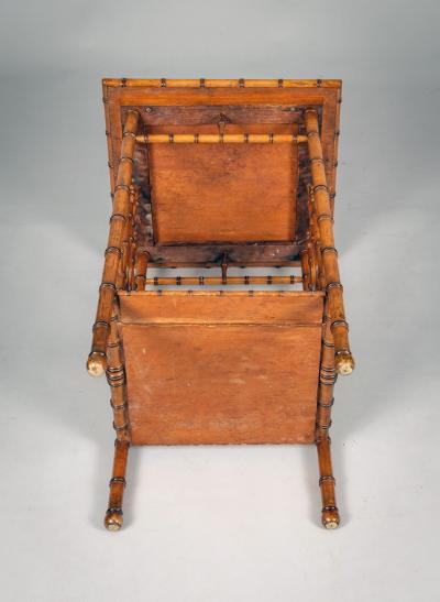 19th Century Faux Bamboo Night Stand Side Table