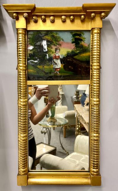 19th Century Federal Eglomise Wall or Table Mirror