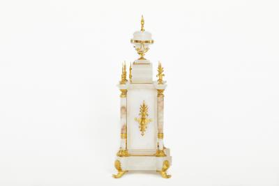 19th Century French Alabaster Gilt Mantel Clock