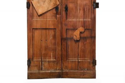 19th Century French Antique Scrubbed Pine Trompe Loeil Decorated Doors