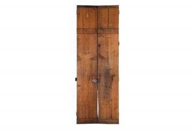 19th Century French Antique Scrubbed Pine Trompe Loeil Decorated Doors
