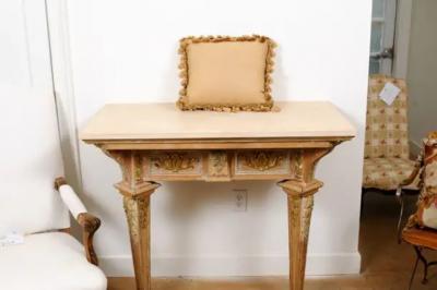 19th Century French Aubusson Tapestry Pillow with Roses and Tassels