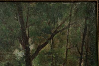 19th Century French Barbizon School Painting of a Forest Path
