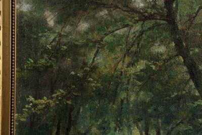 19th Century French Barbizon School Painting of a Forest Path