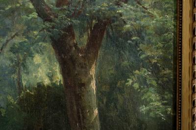 19th Century French Barbizon School Painting of a Forest Path