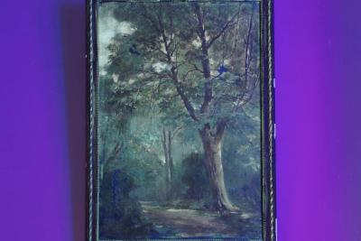 19th Century French Barbizon School Painting of a Forest Path