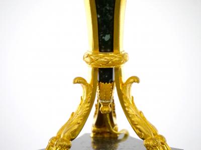 19th Century French Bronze Mounted Black Marble Pair Table Lamp