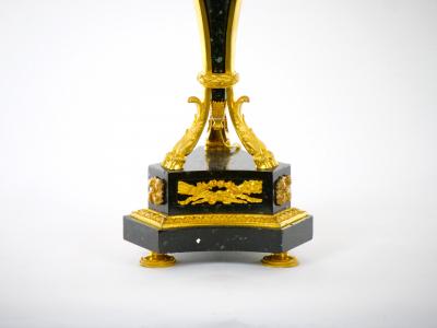 19th Century French Bronze Mounted Black Marble Pair Table Lamp