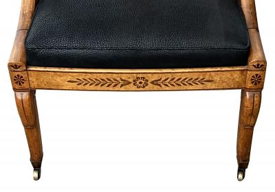 19th Century French Charles X Burl birch Spoon Back Chair