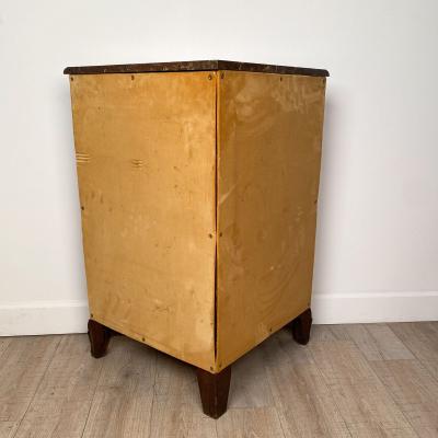 19th Century French Corner Cabinet with Rouge Marble Top