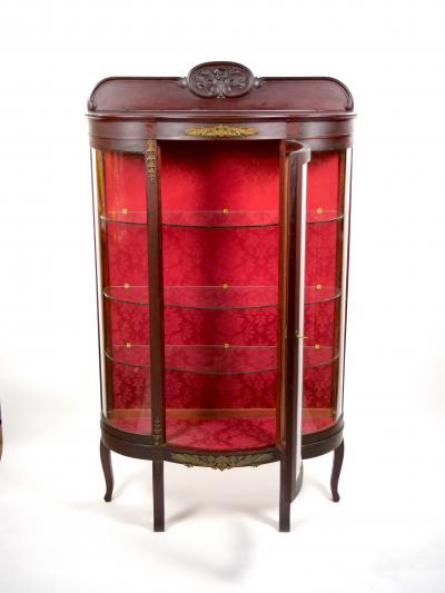 19th Century French Demilune Vitrine Display Cabinet