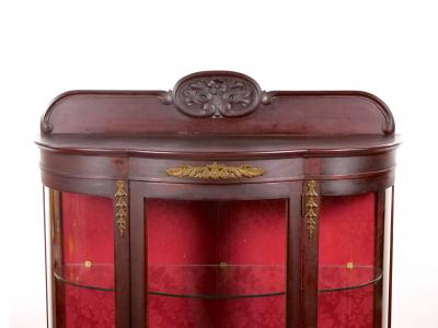 19th Century French Demilune Vitrine Display Cabinet