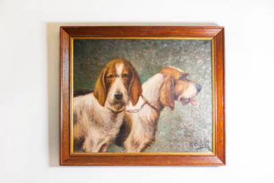 19th Century French Dog Painting