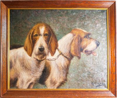 19th Century French Dog Painting