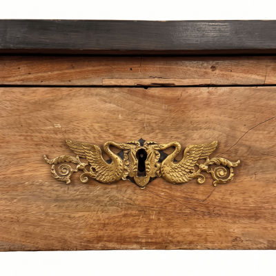 19th Century French Empire Mahogany Desk with Leather Top