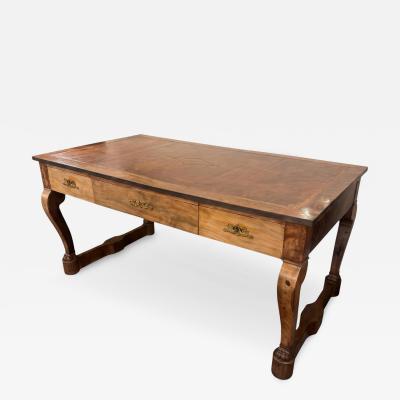 19th Century French Empire Mahogany Desk with Leather Top