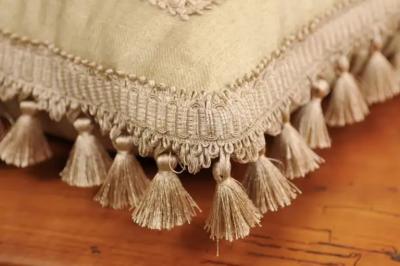 19th Century French Floral Themed Aubusson Tapestry Pillow with Tassels