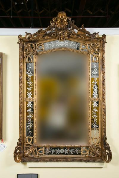 19th Century French Gilded Wood and Gesso Monumental Mirror
