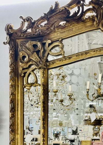 19th Century French Gilded Wood and Gesso Monumental Mirror