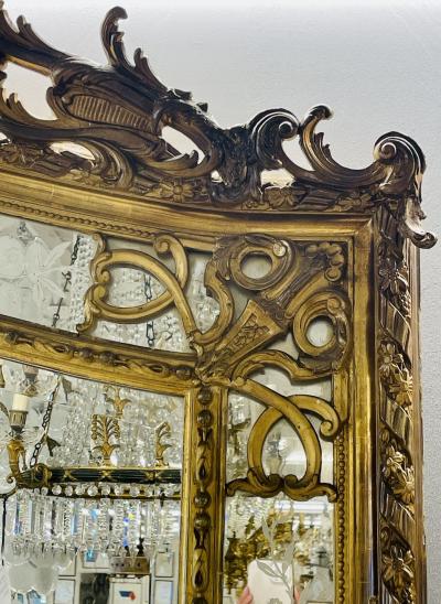 19th Century French Gilded Wood and Gesso Monumental Mirror