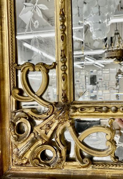 19th Century French Gilded Wood and Gesso Monumental Mirror