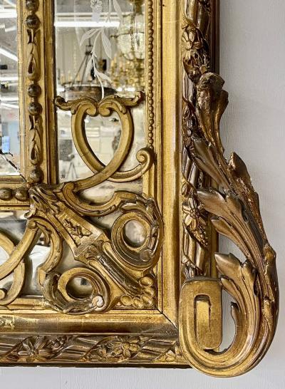 19th Century French Gilded Wood and Gesso Monumental Mirror