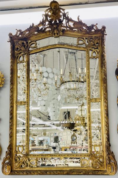 19th Century French Gilded Wood and Gesso Monumental Mirror