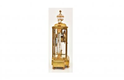 19th Century French Gilt Bronze Crystal Regulator Clock by Samuel Marti