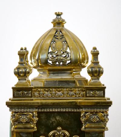 19th Century French Gilt Bronze Silvered Three Piece Clock Garniture