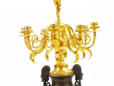 19th Century French Gilt Patinated Bronze Candelabras by Ferdinand Barbedienne