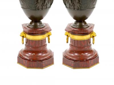 19th Century French Gilt Patinated Bronze Candelabras by Ferdinand Barbedienne