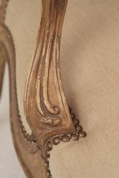 19th Century French Gilt Wood Armchair