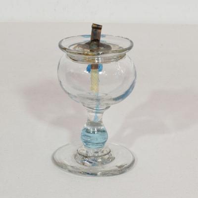 19th Century French Glass Weavers Oil Lamp
