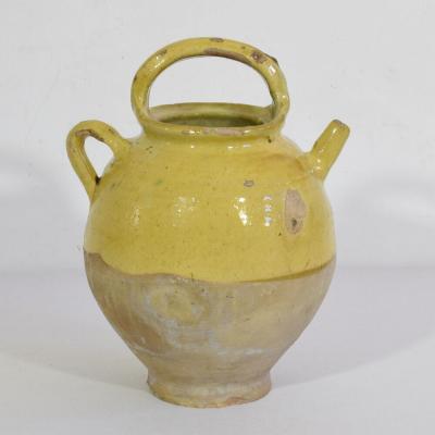 19th Century French Glazed Ceramic Jug or Water Cruche
