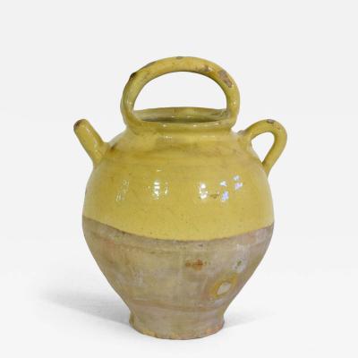 19th Century French Glazed Ceramic Jug or Water Cruche
