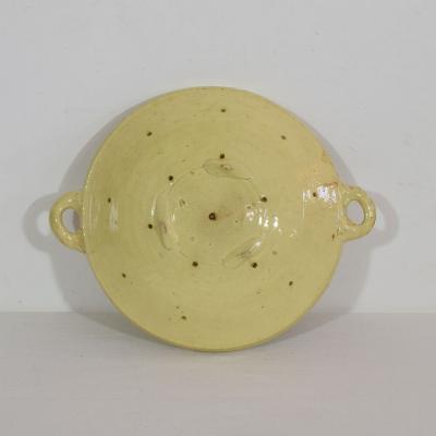 19th Century French Glazed Earthenware Strainer