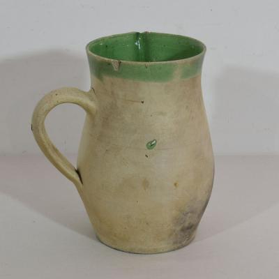 19th Century French Glazed Earthenware Water Jug