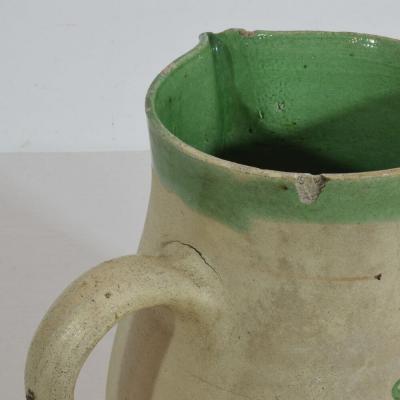 19th Century French Glazed Earthenware Water Jug