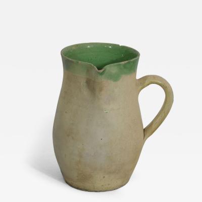 19th Century French Glazed Earthenware Water Jug