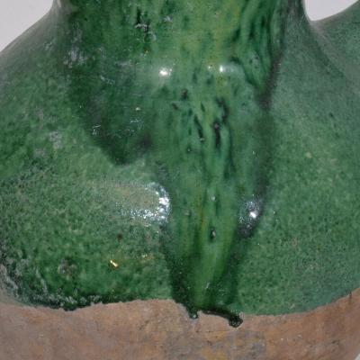 19th Century French Green Glazed Terracotta Jug or Water Cruche
