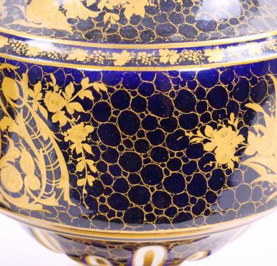 19th Century French Hand Painted Sevres Porcelain Pair Louis XV Style Vase