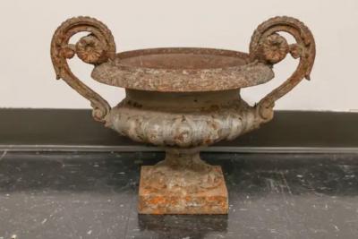 19th Century French Iron Garden Urn