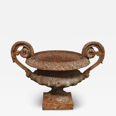 19th Century French Iron Garden Urn