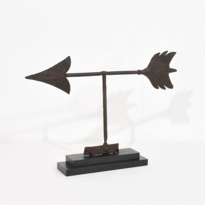 19th Century French Iron Weathervane Roof Finial