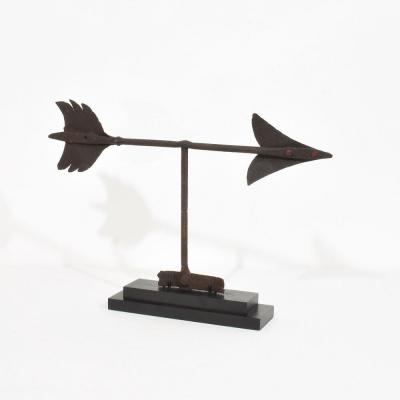19th Century French Iron Weathervane Roof Finial