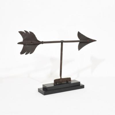 19th Century French Iron Weathervane Roof Finial