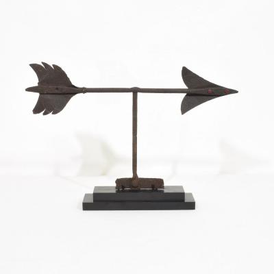 19th Century French Iron Weathervane Roof Finial