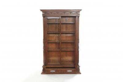 19th Century French Louis Philippe Carved Walnut Cabinet